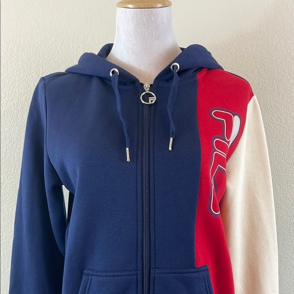 Fila Navy and Red Hoodie Medium - Picture 3 of 8